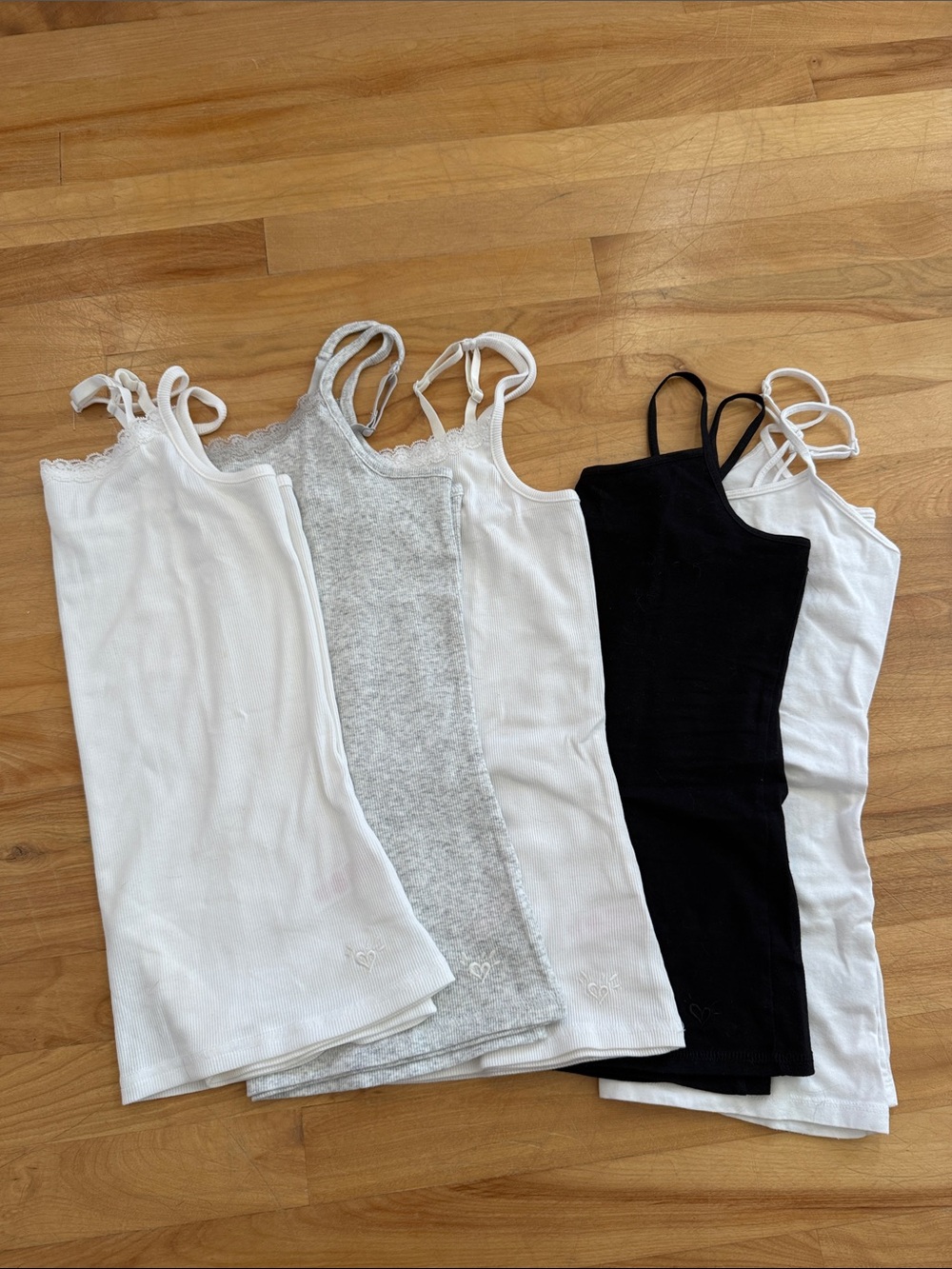 Justice Girls Tank Top Set - White, Gray, Black
